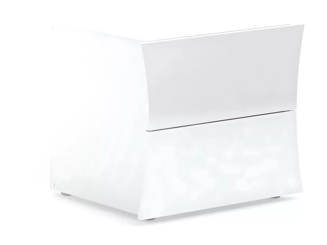 Table de chevet Dluki, Table de nuit avec 2 tiroirs, Armoire de chambre, 100% Made in Italy, 50x40h41 cm, Blanc brillant