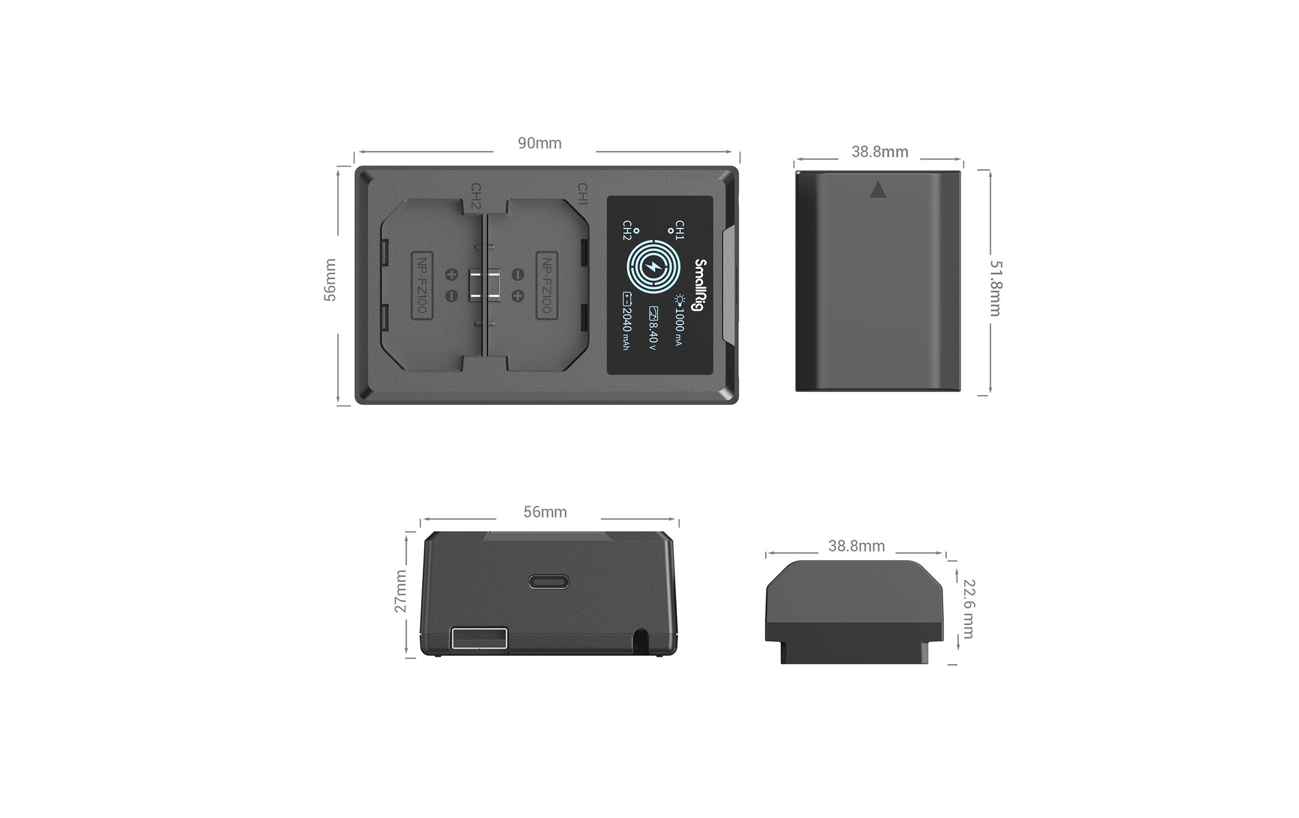 Digitalkamera-Akku NP-FZ100 Akku und Charger KitAkku und Charger Kit NP-FZ100 für Sony Kameras