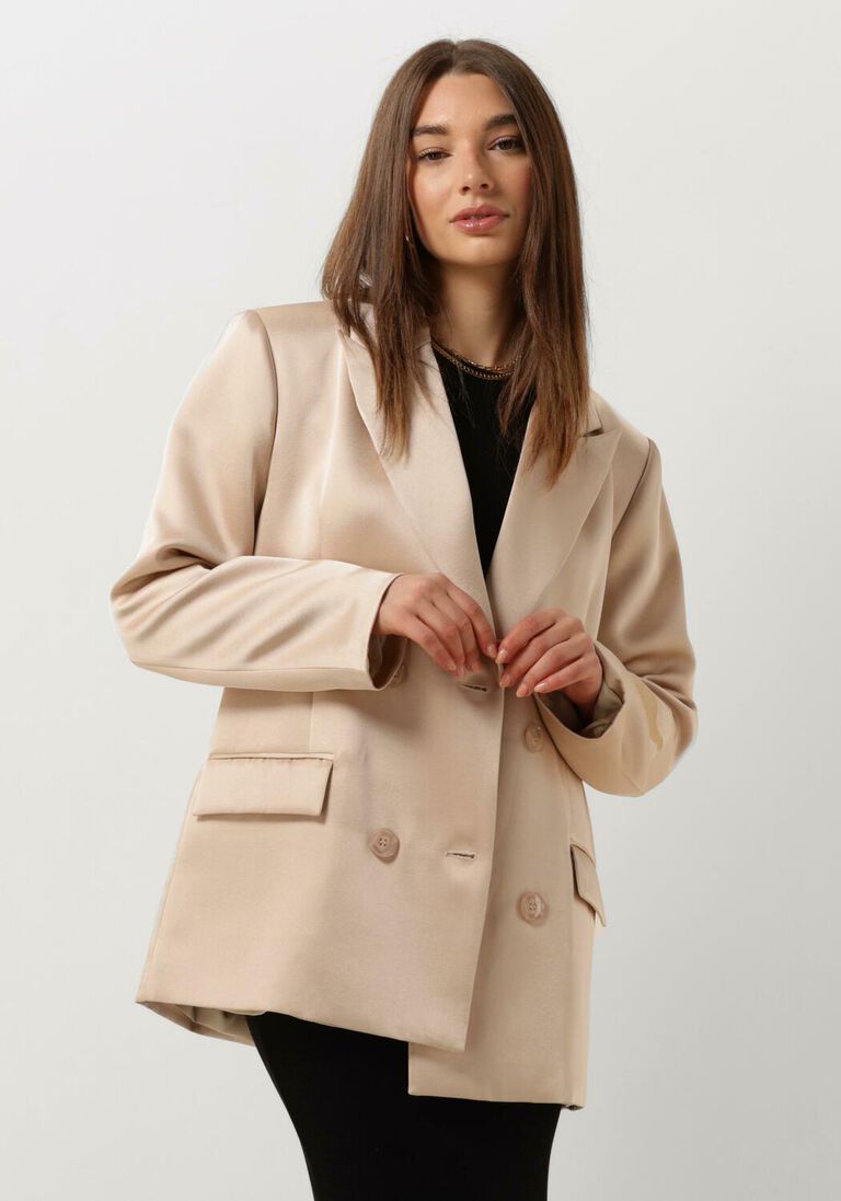 ALIX THE LABEL ecru alix the label blazer ladies woven shiny coat