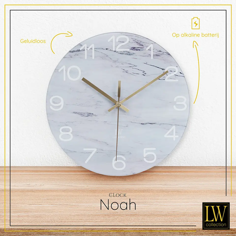 LW Collection Keukenklok Noah 30cm