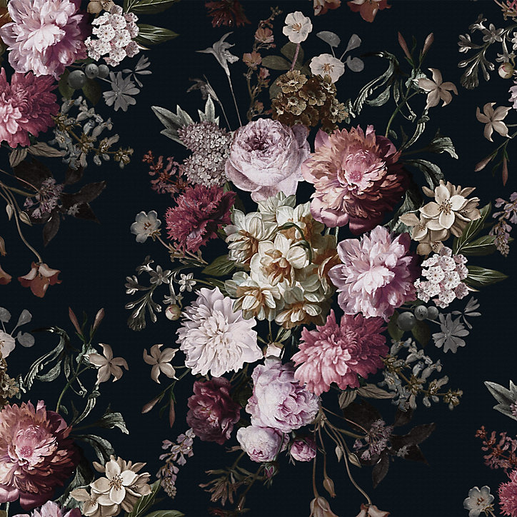 Papier peint Intissé GoodHome Chryso rose et noir