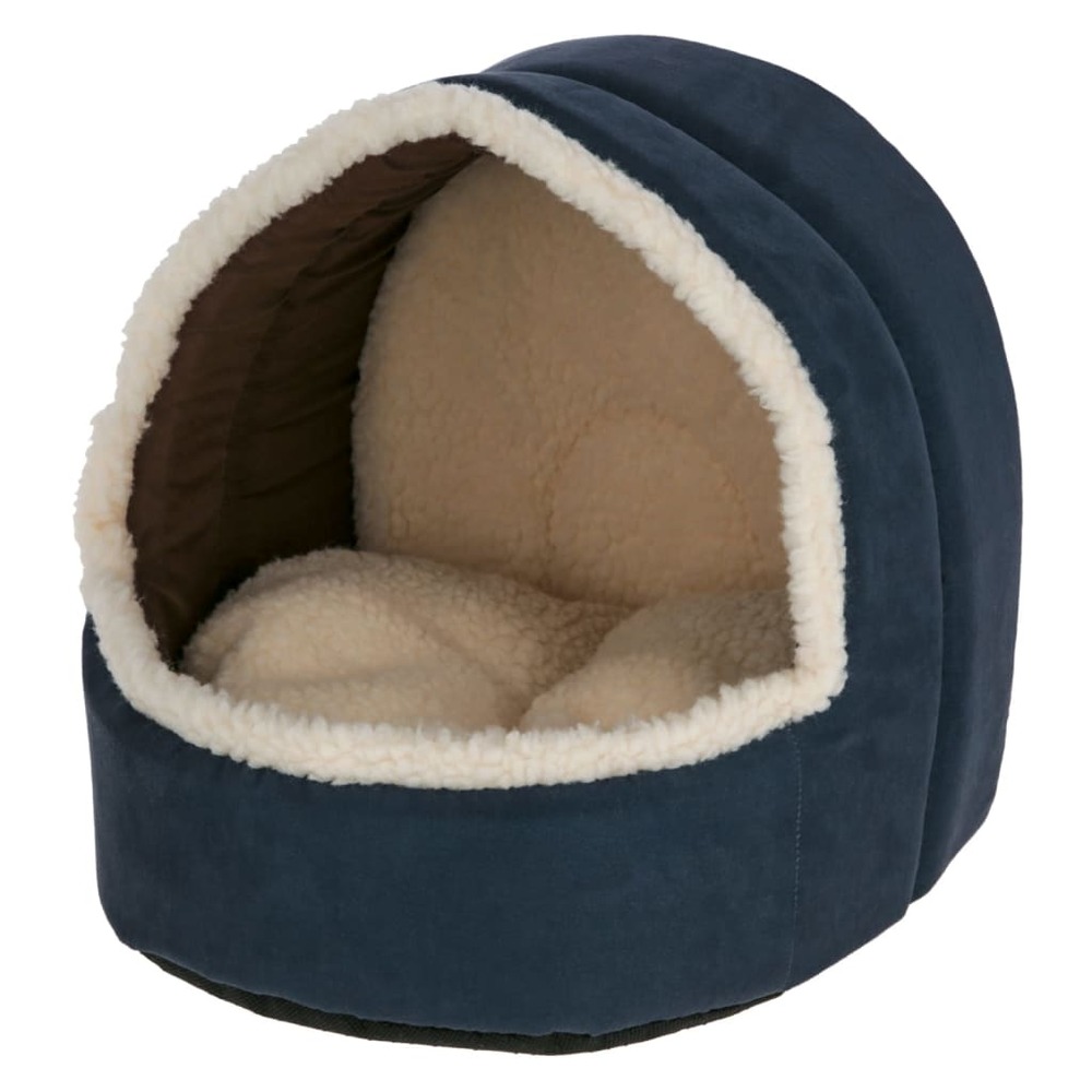 Grotte confortable d'animaux de compagnie angi 35x33x32 cm bleu