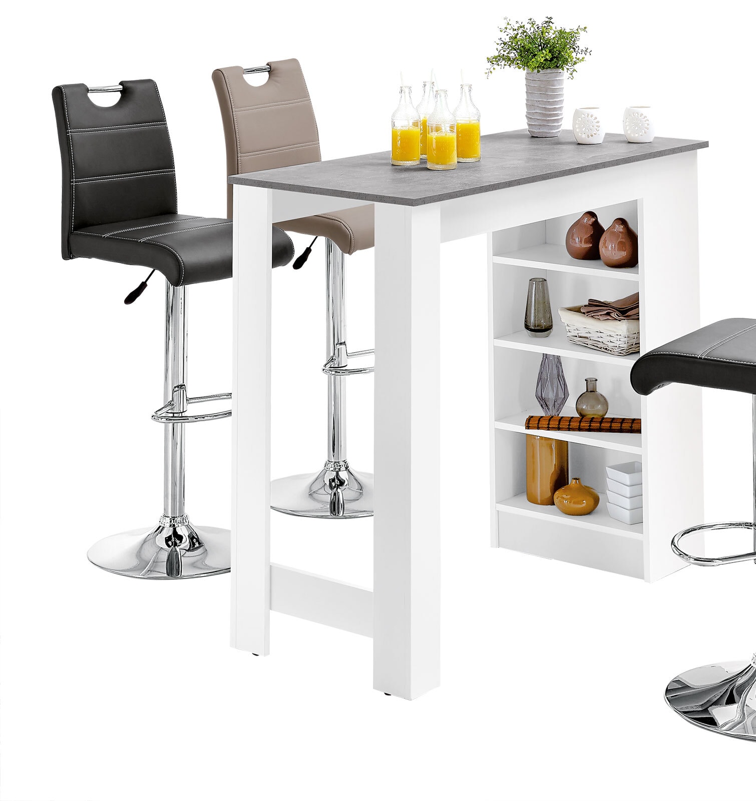 Bartisch Mojito Beton Nachbildung/Weiß 115x103x50 cm