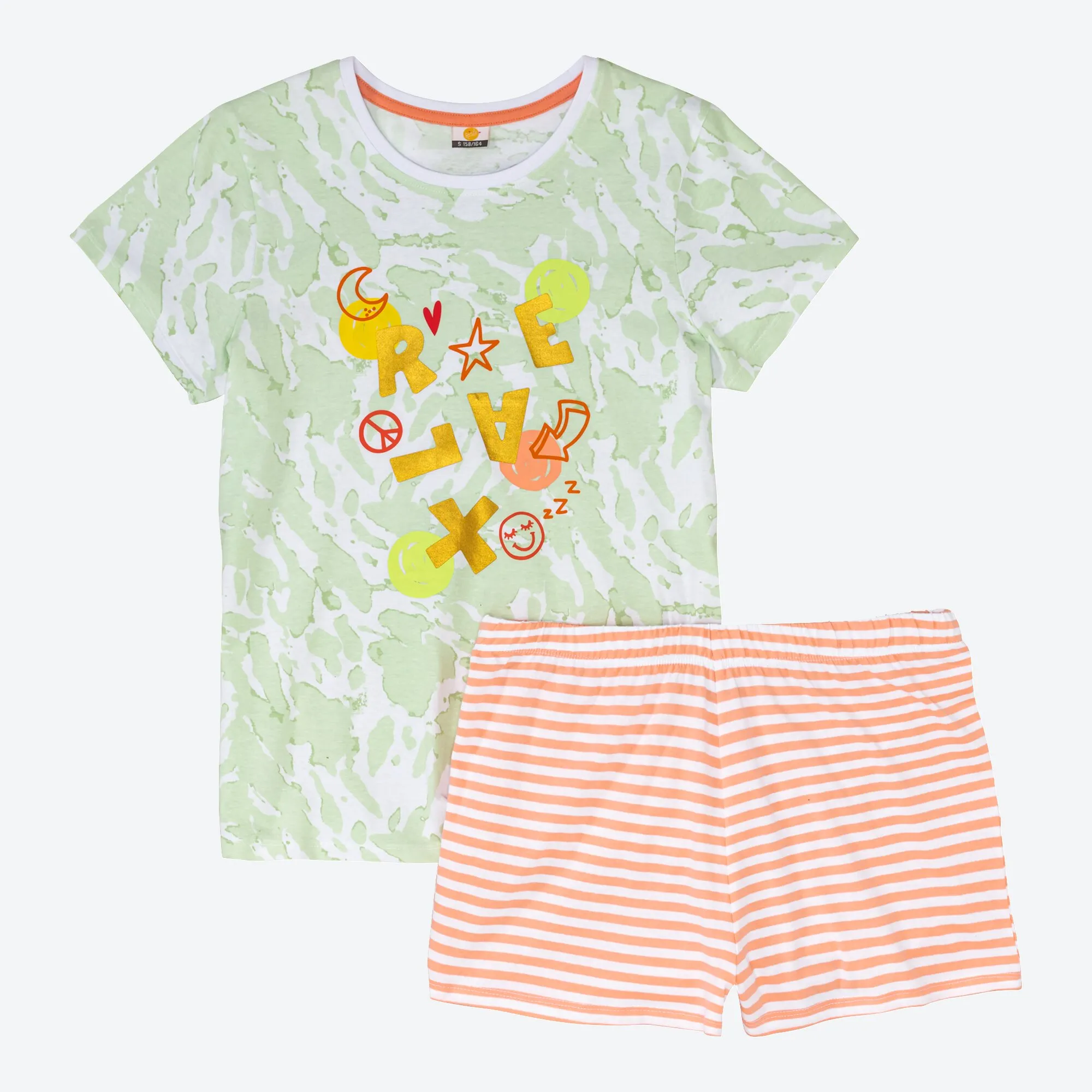 Mädchen-Shorty mit Ringelmuster, 2-teilig