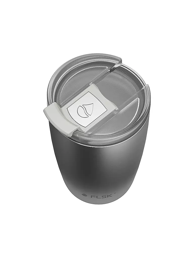 FLSK Isolierbecher - Thermosbecher CUP Coffee to go-Becher 0,35l Stainless silber