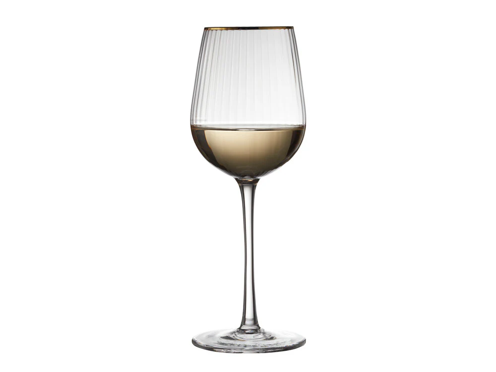 Lyngby Glas  Palermo hvidvinsglas, guldfarvet kant - 4 stk.