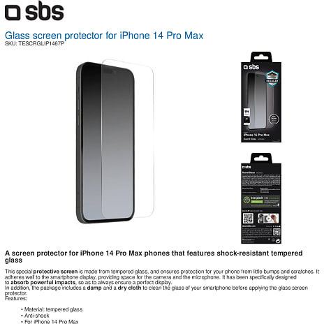 SBS skærmbeskyttelse iPhone 14 Pro Max