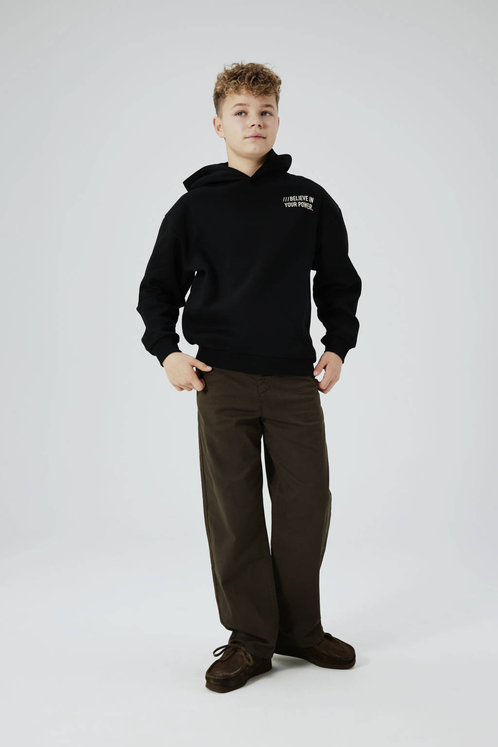 NAME IT hoodie NKMOSVILD met backprint zwart