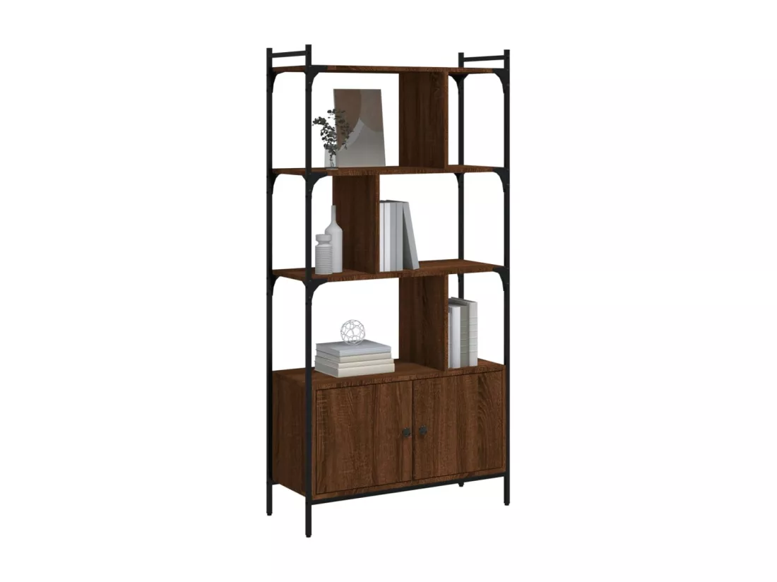 Bibliothèque avec portes chêne marron 76,5x30x154,5 cm