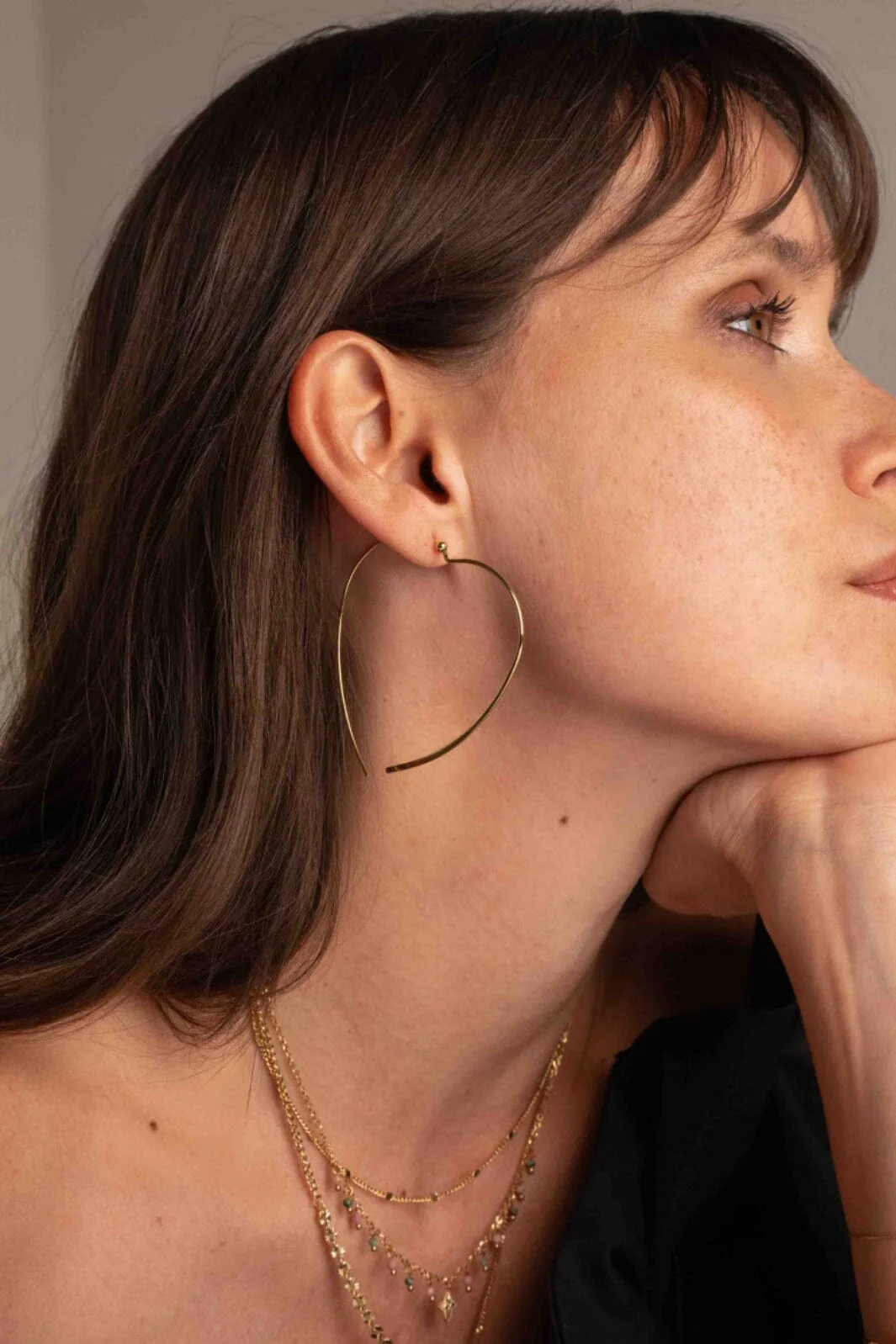 Mellow Moon Hoop Earrings Aona Bs1493e0580