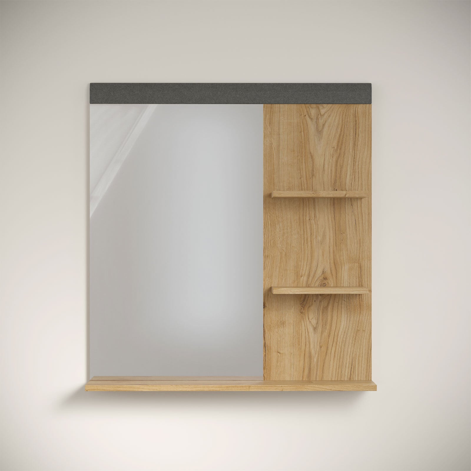 Garderobenspiegel Blanshe 79x85x16 cm Dark Grey/Eiche Navarra