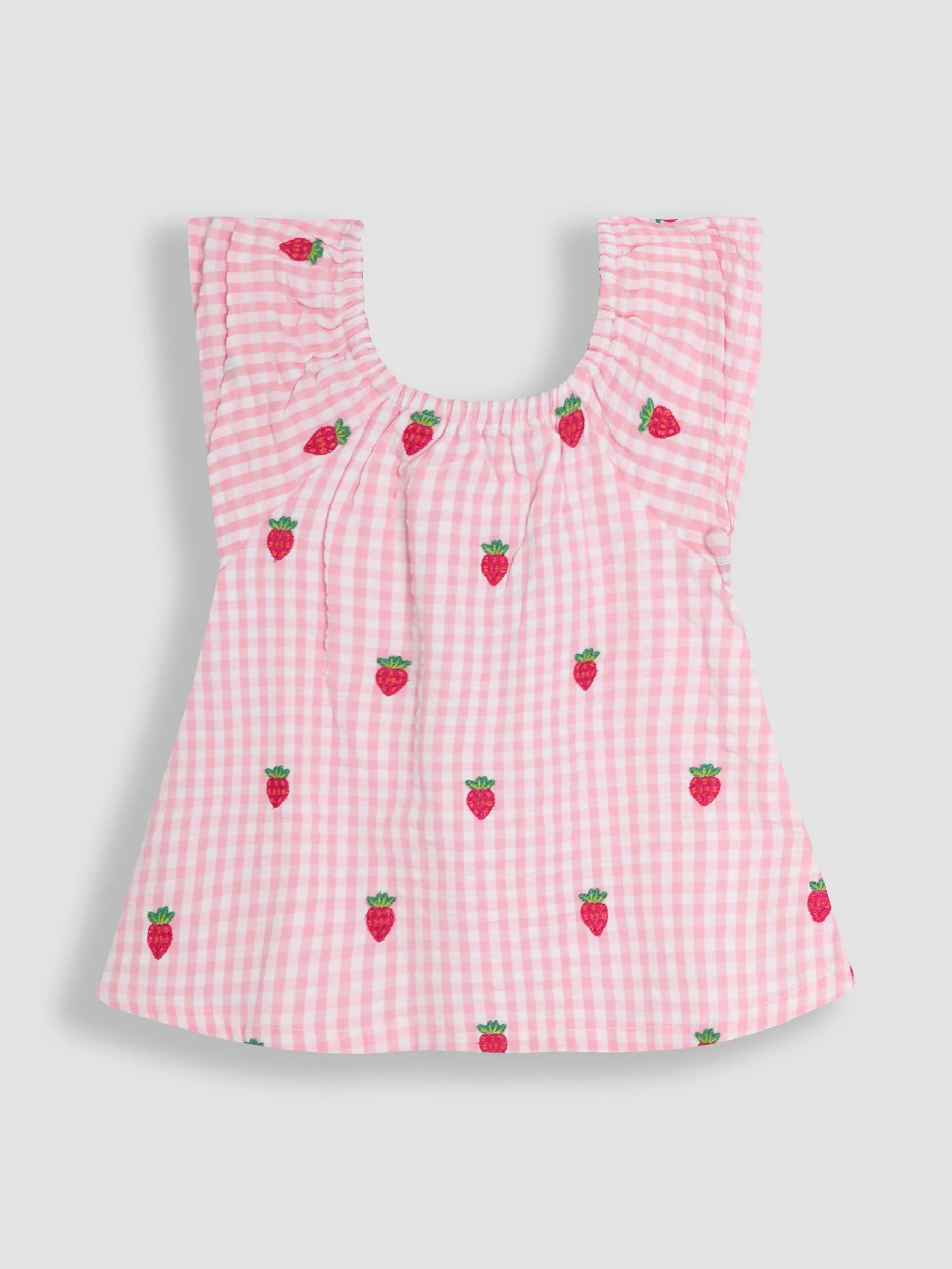 JoJo Maman Bébé - 2 -delige set van blouse en short met aardbeienborduursel