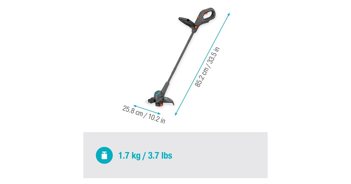 GARDENAGazontrimmer EasyTrim 25 18V grastrimmer  (Grijs/turquoise, Accu en oplader niet inbegrepen)