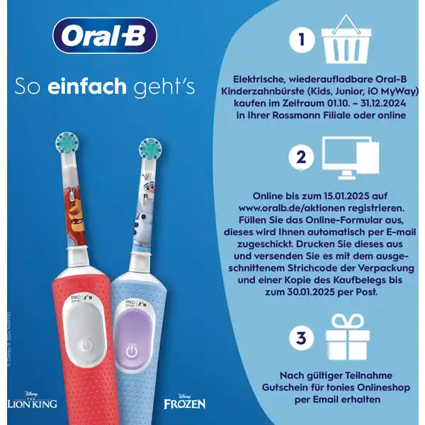 Elektrische Zahnbürste Vitality Pro 103 Kids Disney 100 Jahre Special Edition