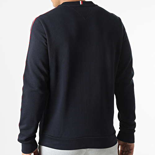 Sweat Crewneck A Bandes Tape 1281 Bleu Marine