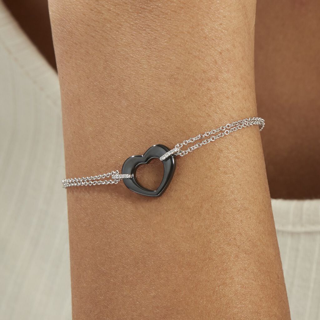 Bracelet Vivianne Argent Blanc Oxyde De Zirconium Et Céramique