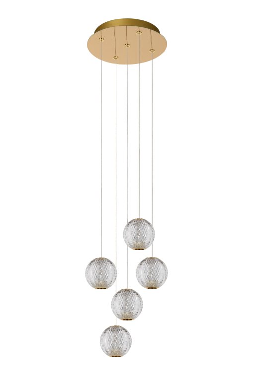 Lucide Cintra 5 cluster hanglamp LED rond transparant