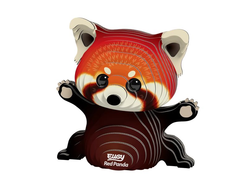 Eugy Bastelset Roter Panda 3D Bastelset aus Wellkarton