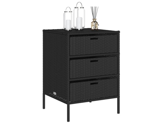 VIDAXL - Armoire de jardin Armoire de rangement de jardin noir 55x59x80 cm résine tress...