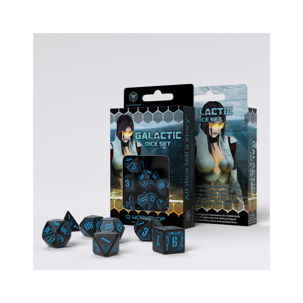 Galactic Black & blue Dice Set