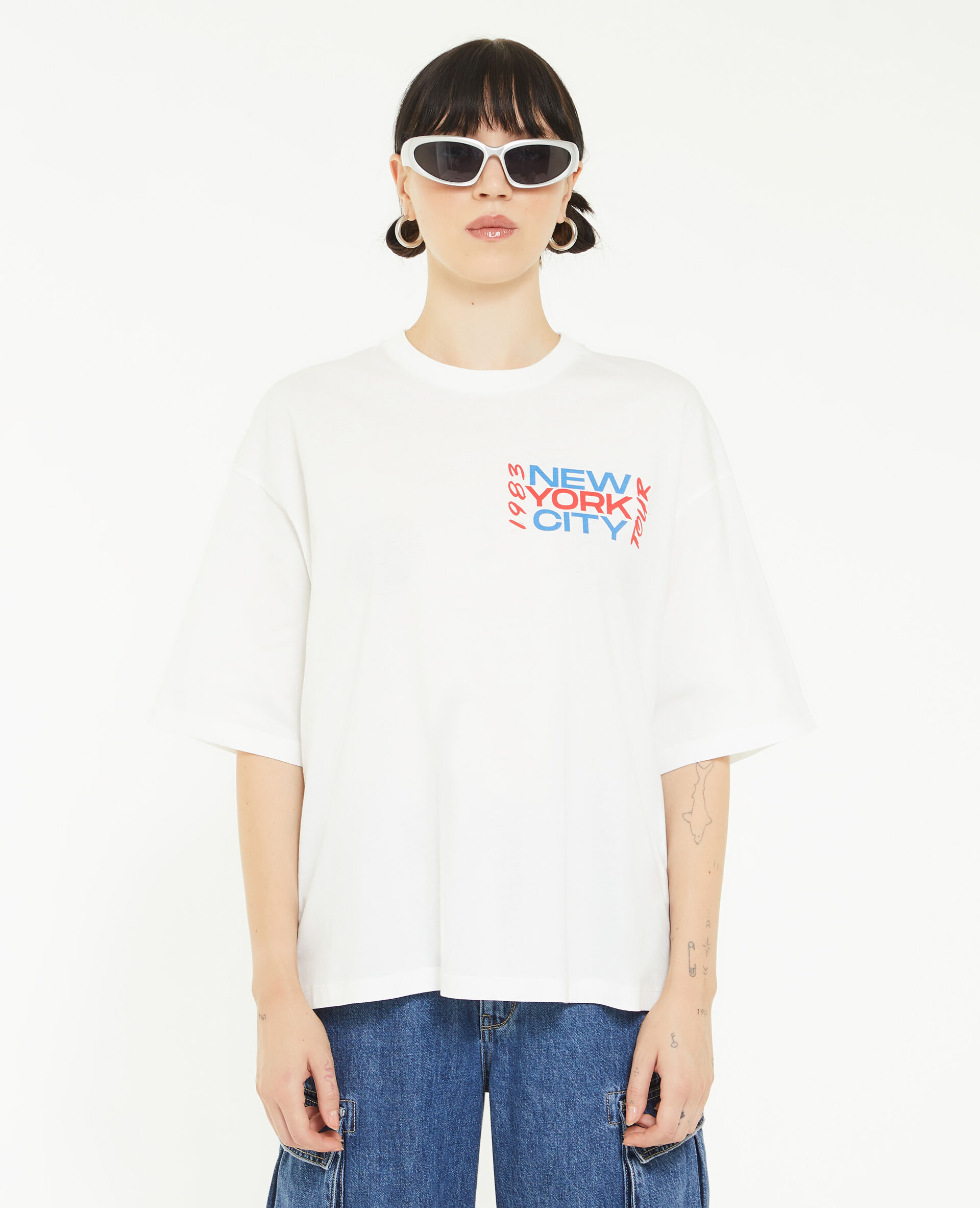 T-shirt à inscriptions - Blanc