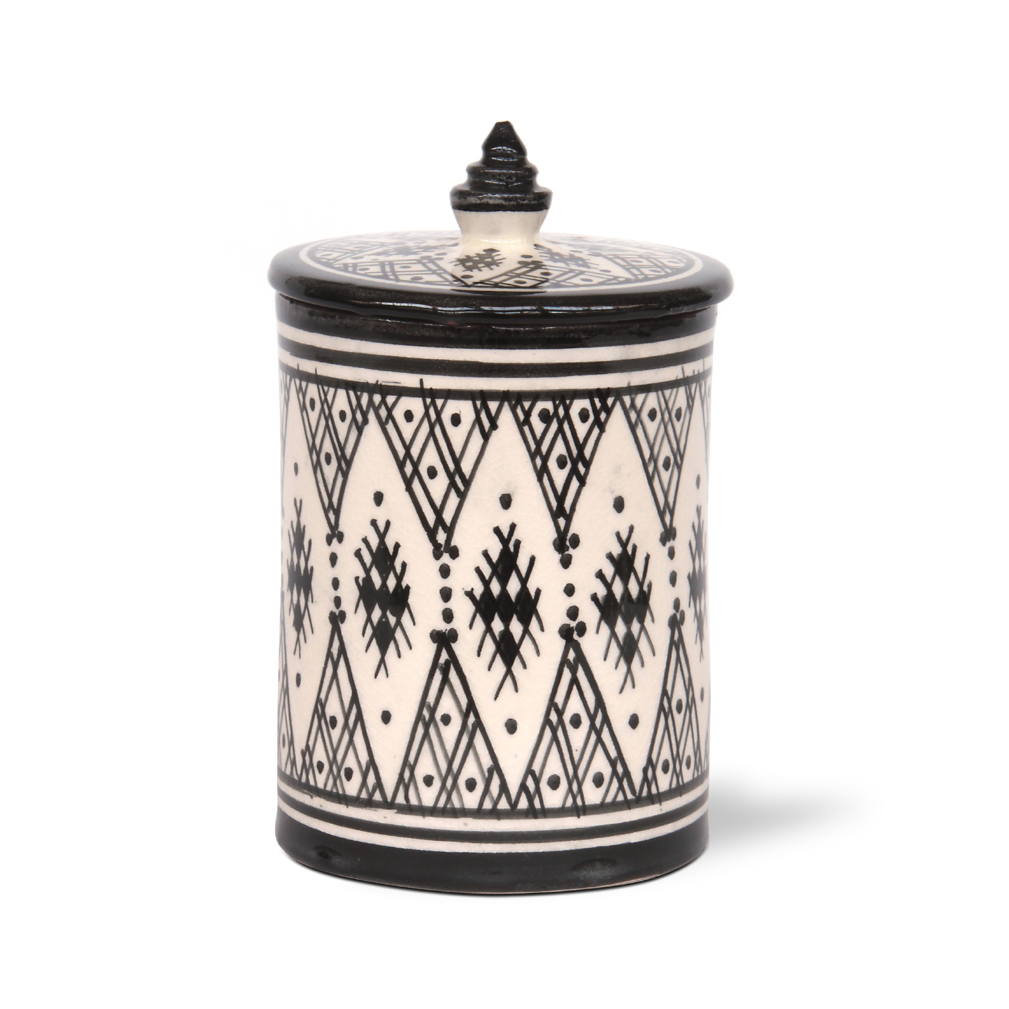 Zierbehälter schwarz-weiß, Ø 9,5 cm, H 12 cm von fischer's lagerhaus
