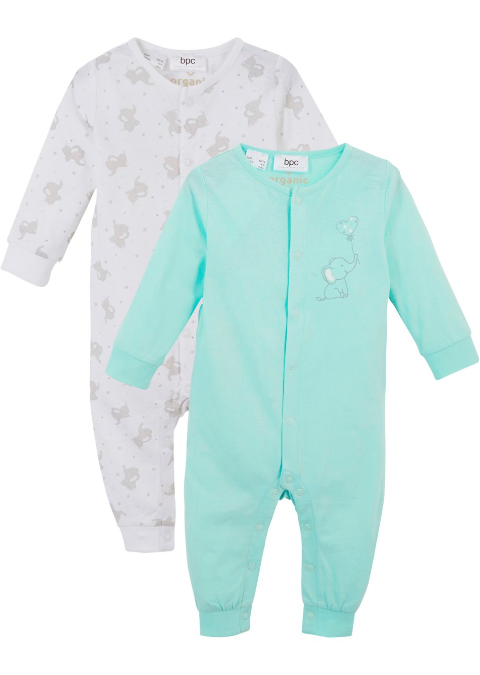 Lot de 2 grenouillères bébé coton