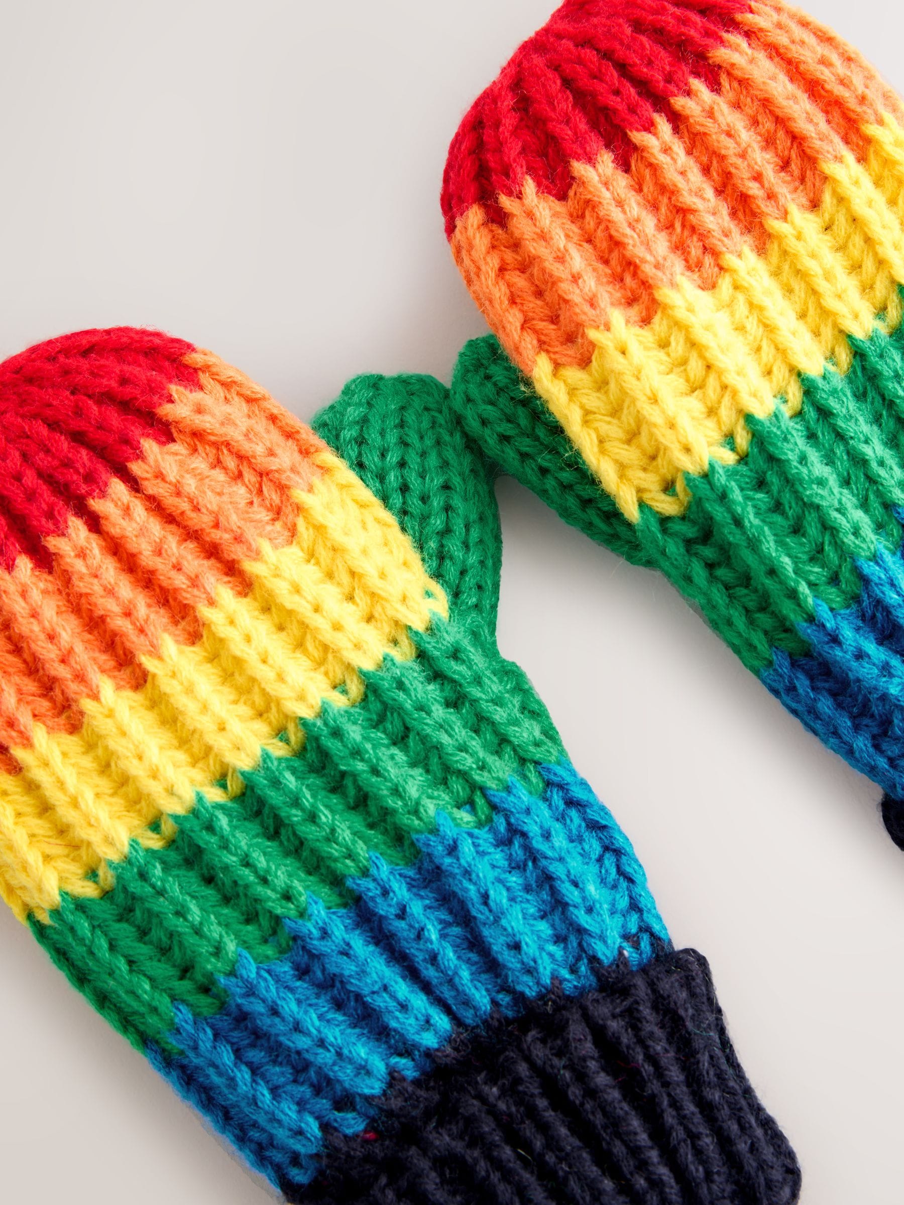 Meerkleurige regenboogstreep - Little Bird by Jools Oliver set van muts met wanten of handschoenen