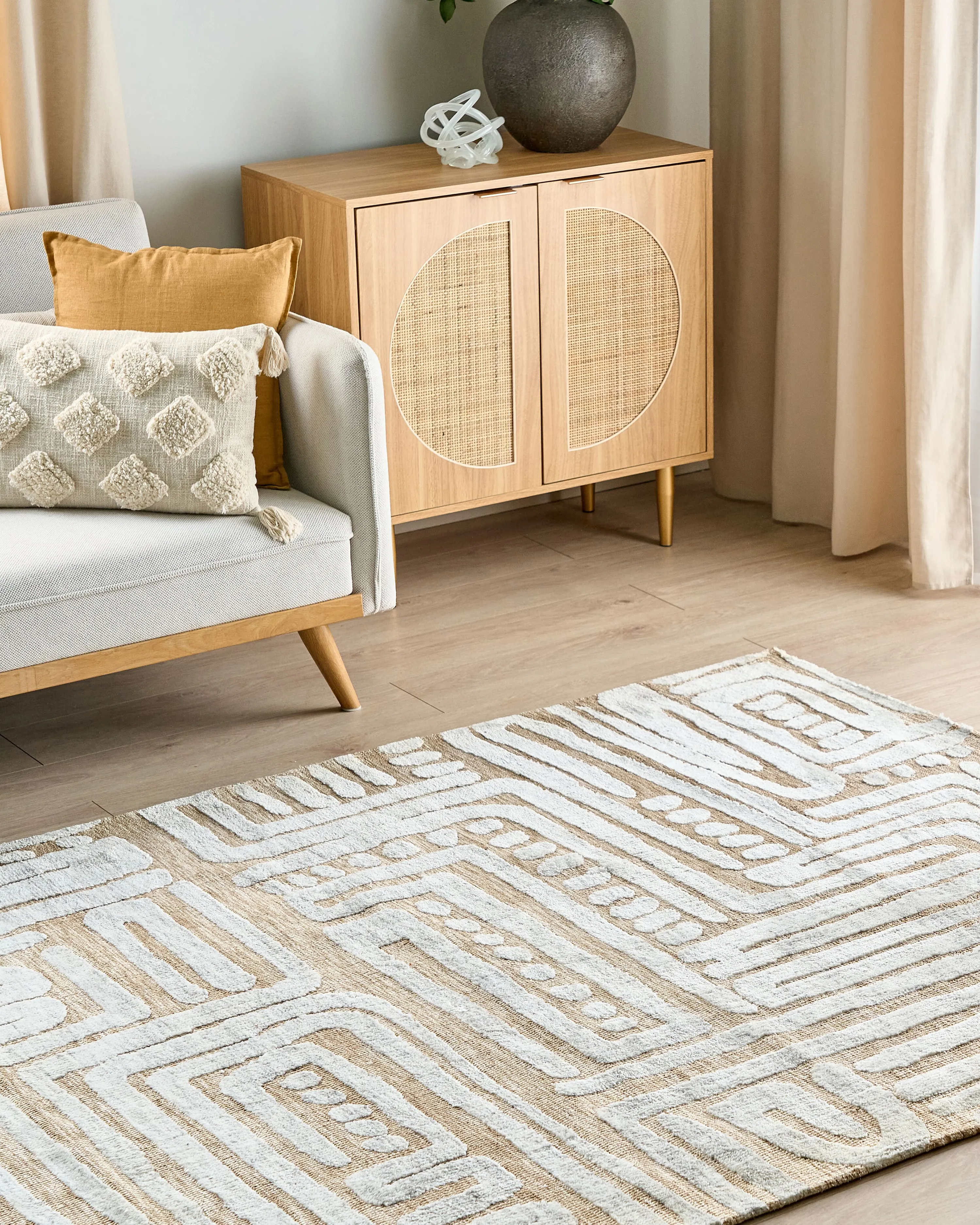 Vloerkleed MANDAI Beige 160 x 230 cm