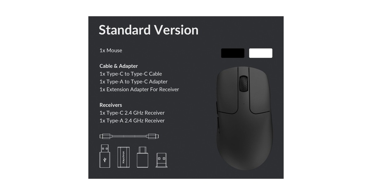 KeychronM2 Wireless gaming muis  (Zwart)