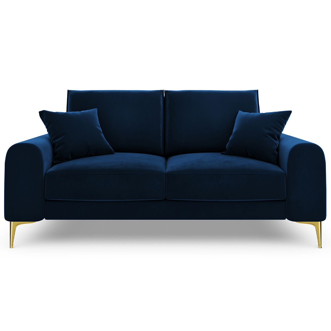 Mazzini Sofas Canapé 2 places velours madara bleu roi - 172x102x90 cm