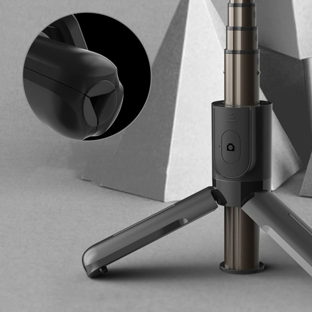 (53cm) Selfie Stick Tripod Dreibein Stativ Halterung mit Bluetooth Fernauslöser für Smartphone - Schwarz