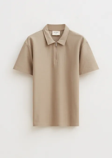 Half zip polo zand (ZAND)