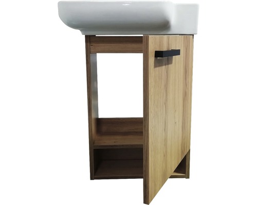 basano Venas 54 cm gastenbadkamermeubelset inclusief keramische wastafel in Legnano-look