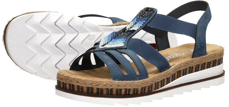 Rieker Sandalen Plat blauw