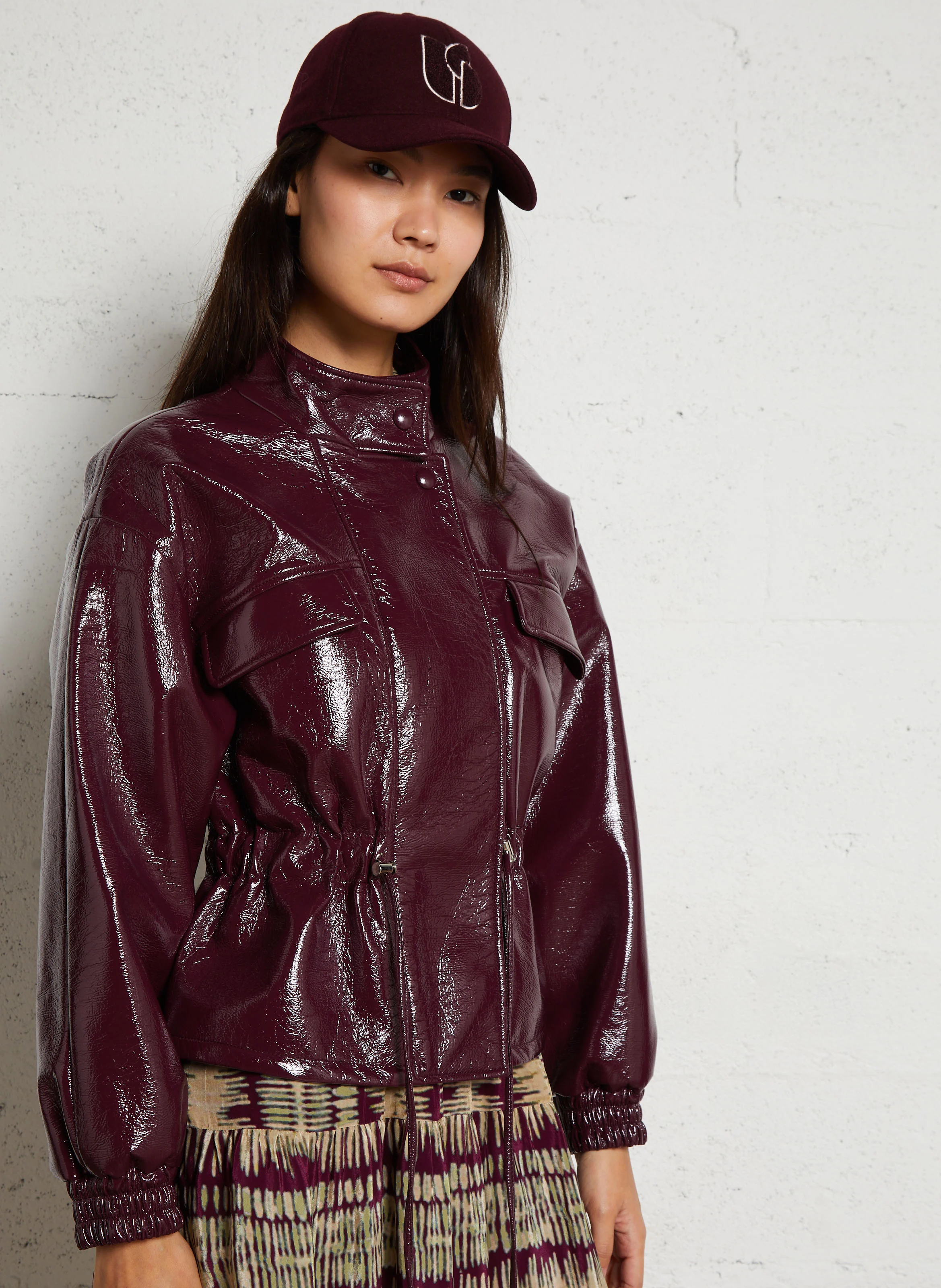 MALOU - Veste courte effet cuir | Rouge