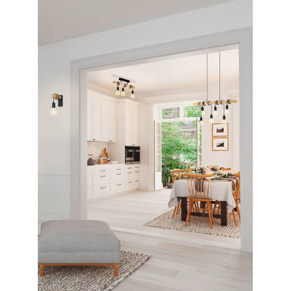 VEGGLAMPE EGLO TOWNSHEND SVART/EIK
