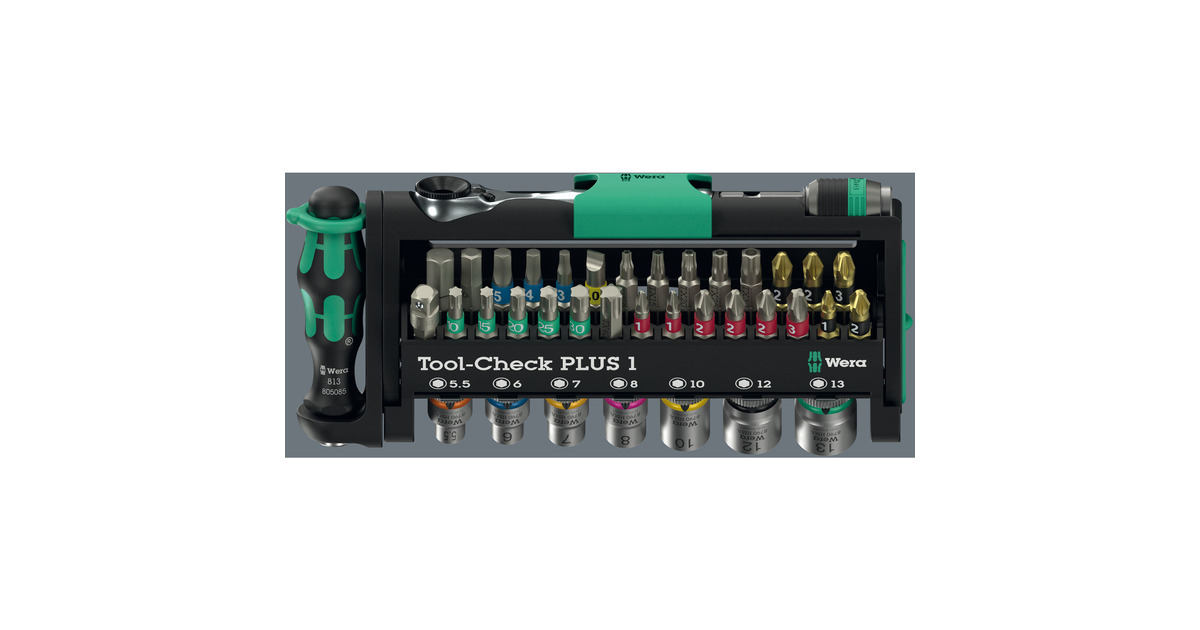 WeraTool-Check Combi 1, 40‑delig bitset  (Zwart/groen)