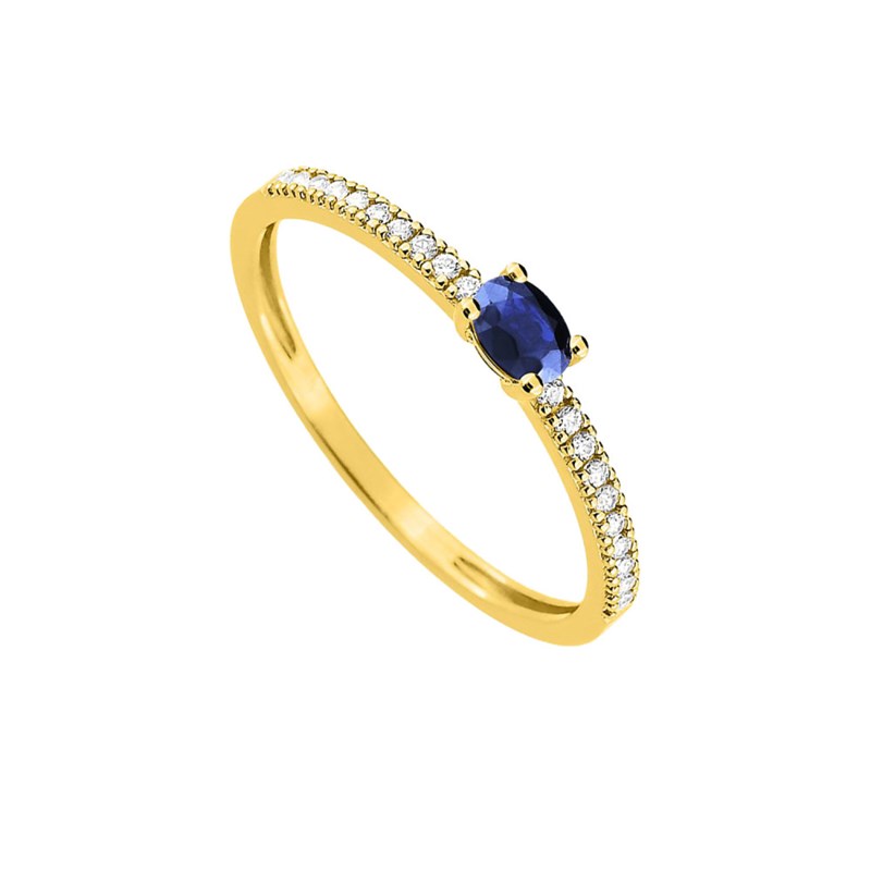 Bague femme - saphir - Or 18 Carats