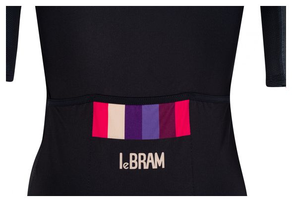 Maillot Manches courtes Femme LeBram Aubisque Noir Ciel Coupe Ajustée