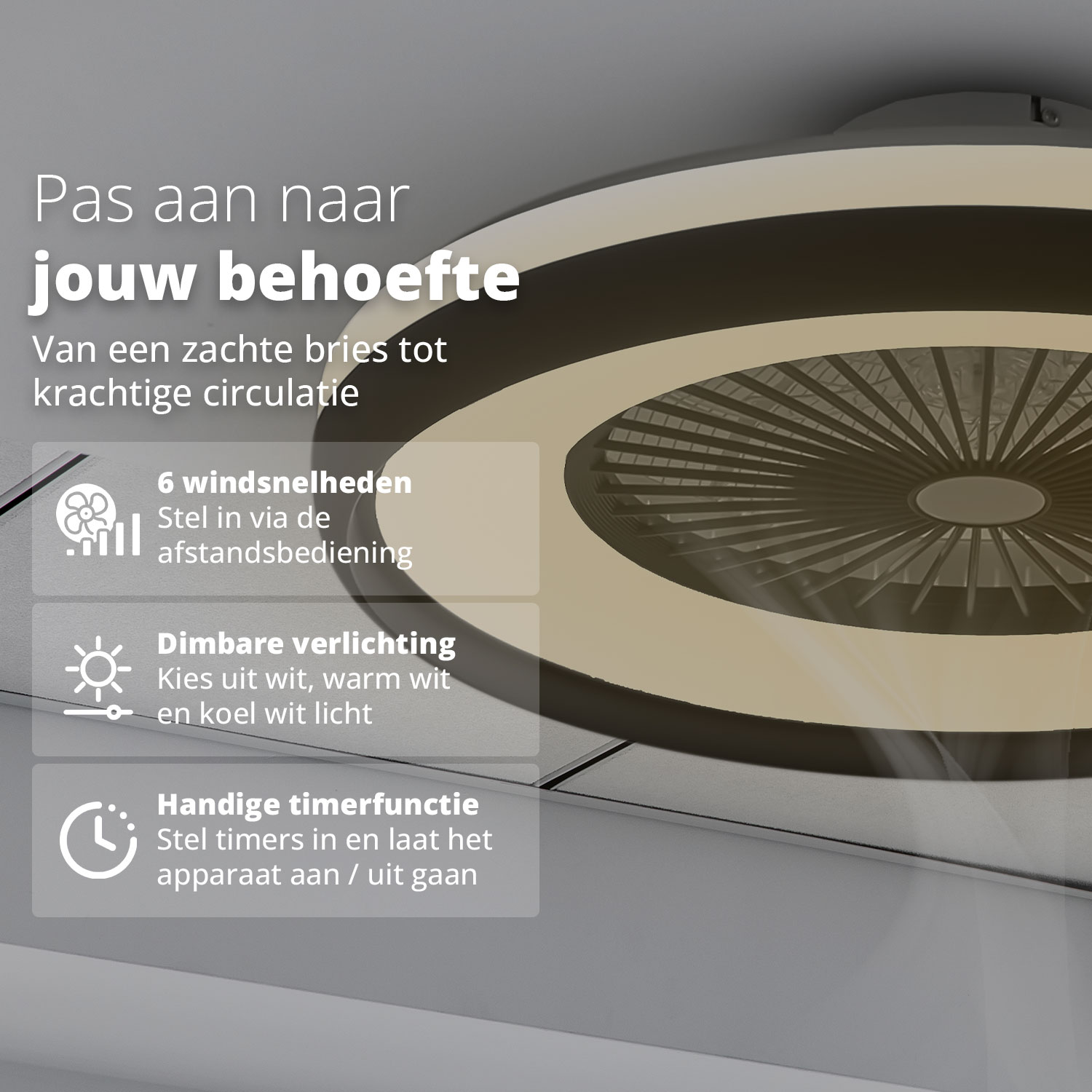 FlinQ LumiFan Plafondventilator - Black