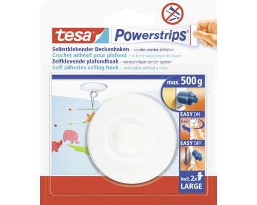 tesa Powerstrips plafondhaken met 2 plakstrips
