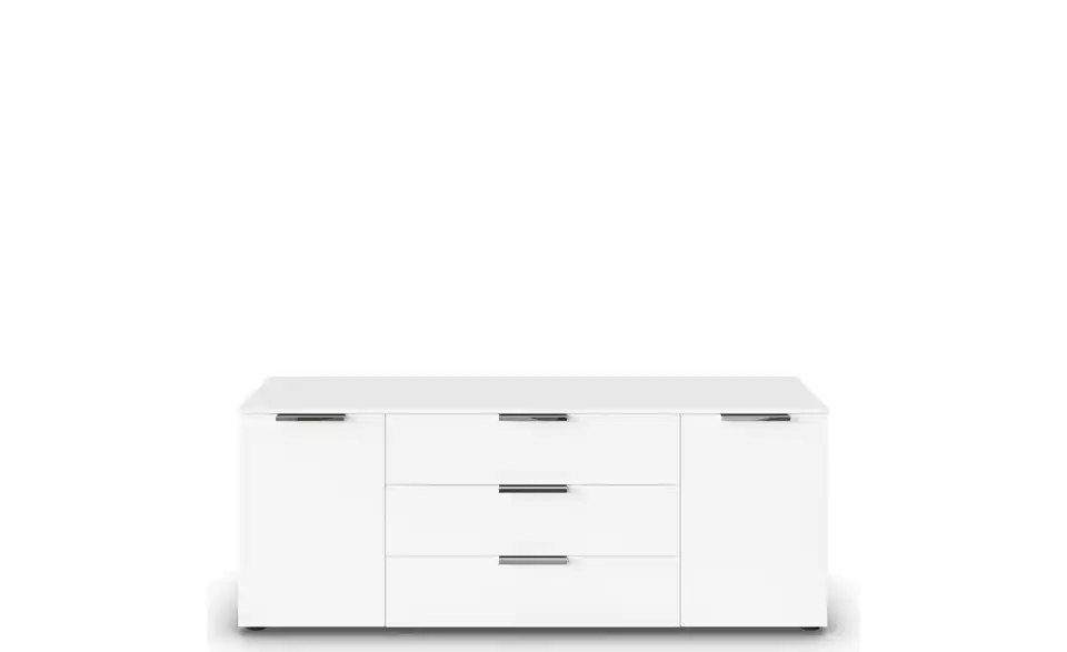 Sideboard Weiß Weiß Front: Dekor, Oberboden: Dekor verchromt