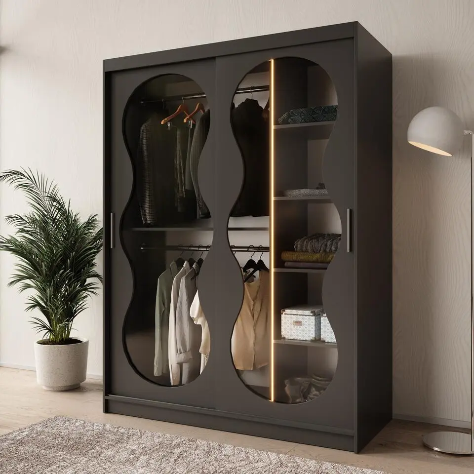 Meubella - Kledingkast Bunaro - Zwart - 150 cm