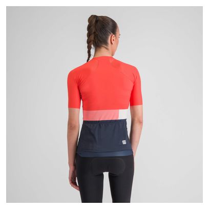 Maillot Manches Courtes Femme Sportful Snap Corail/Bleu