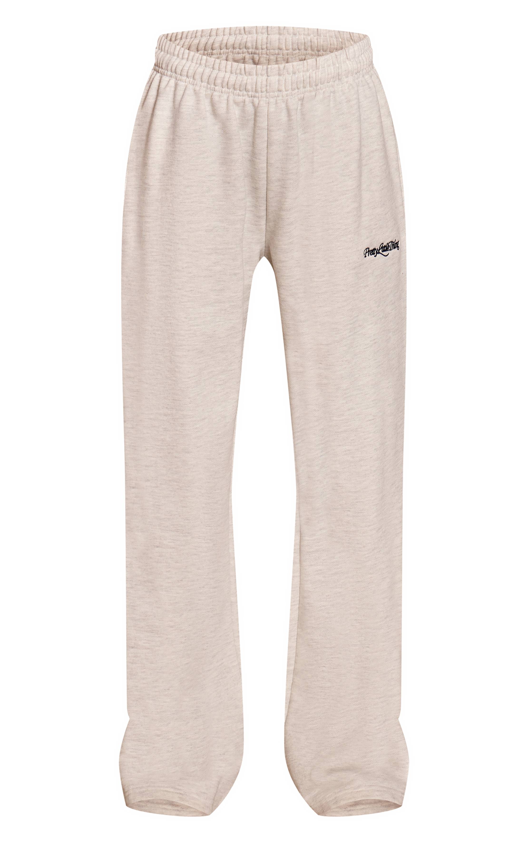 Gris Cendré Jogging Droit En Coton Loopback Épais 440 G/m² PLT
