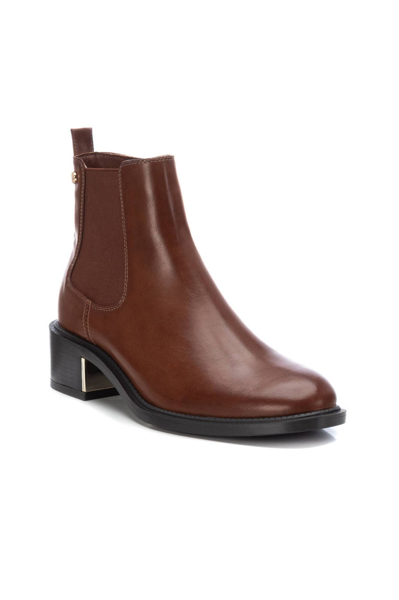 Botas de cano curto femininas cor camelo
