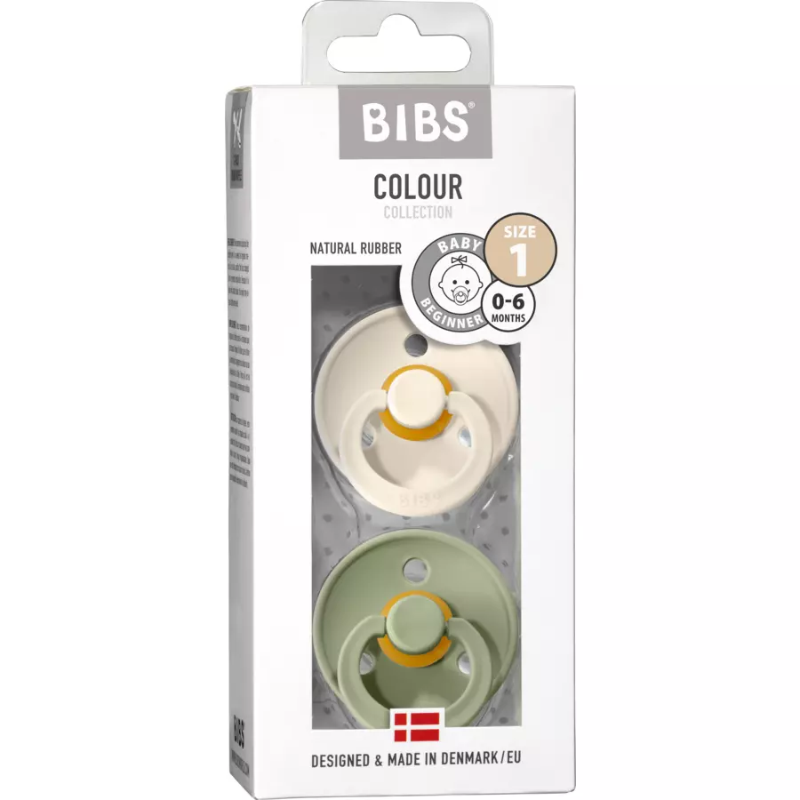 BIBS® Schnuller Colour Ivory  Sage 0-6 Monate, 2 Stk.