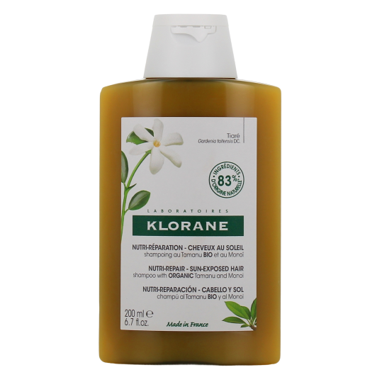 Shampooing nutritif après-soleil au Tamanu et au Monoï Klorane