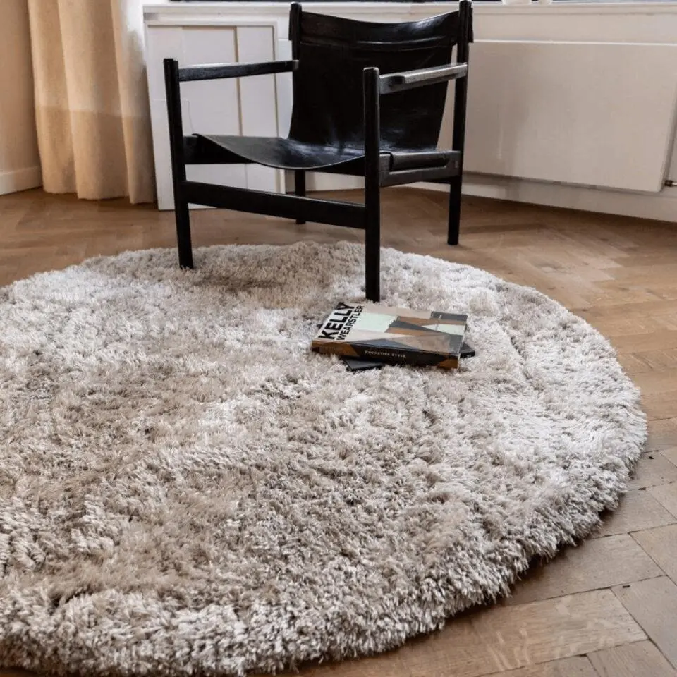 Interieur05 rond vloerkleed Fender wit/creme - 240 x 240 cm